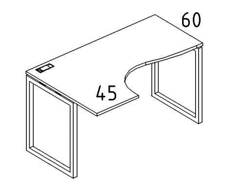 Стол эргономичный левый "Классика" на металлокаркасе QUATTRO 120x90x75 A4.PRO угловой
