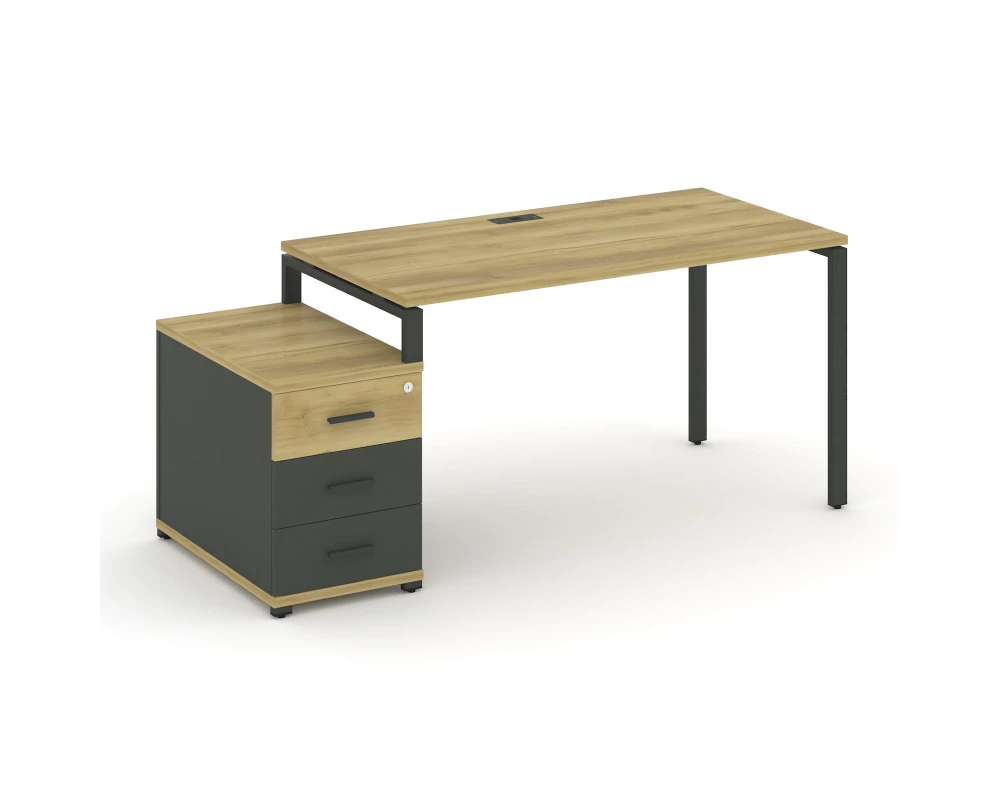 Стол письменный с 1 опорной тумбой CN.SP-302 W 1180/1546x720x750 Концепт / Concept