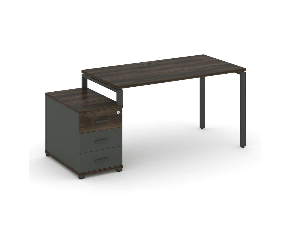 Стол письменный с 1 опорной тумбой CN.SP-302 W 1180/1546x720x750 Концепт / Concept