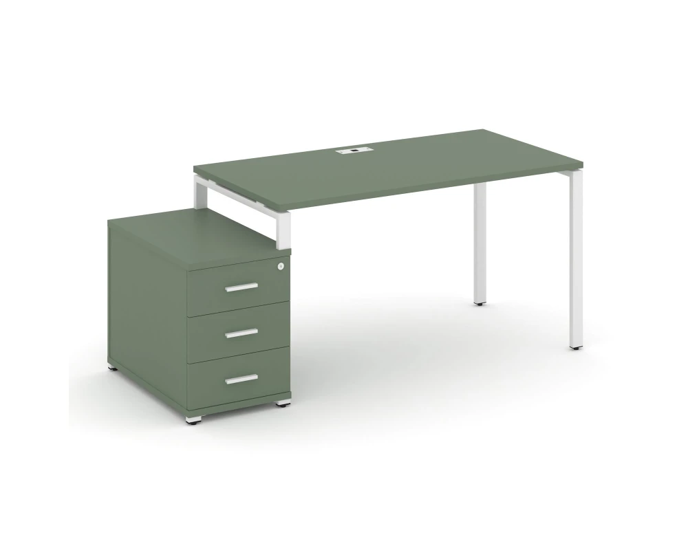 Стол письменный с 1 опорной тумбой CN.SP-302 W 1180/1546x720x750 Концепт / Concept