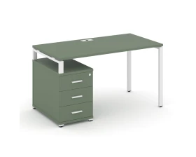 Стол письменный с 1 опорной тумбой CN.SP-302 W 1180/1546x720x750 Концепт / Concept images