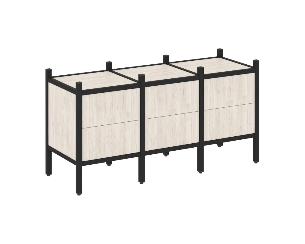 Прямой стеллаж L-06 1278x446x636 Лофт / Loft