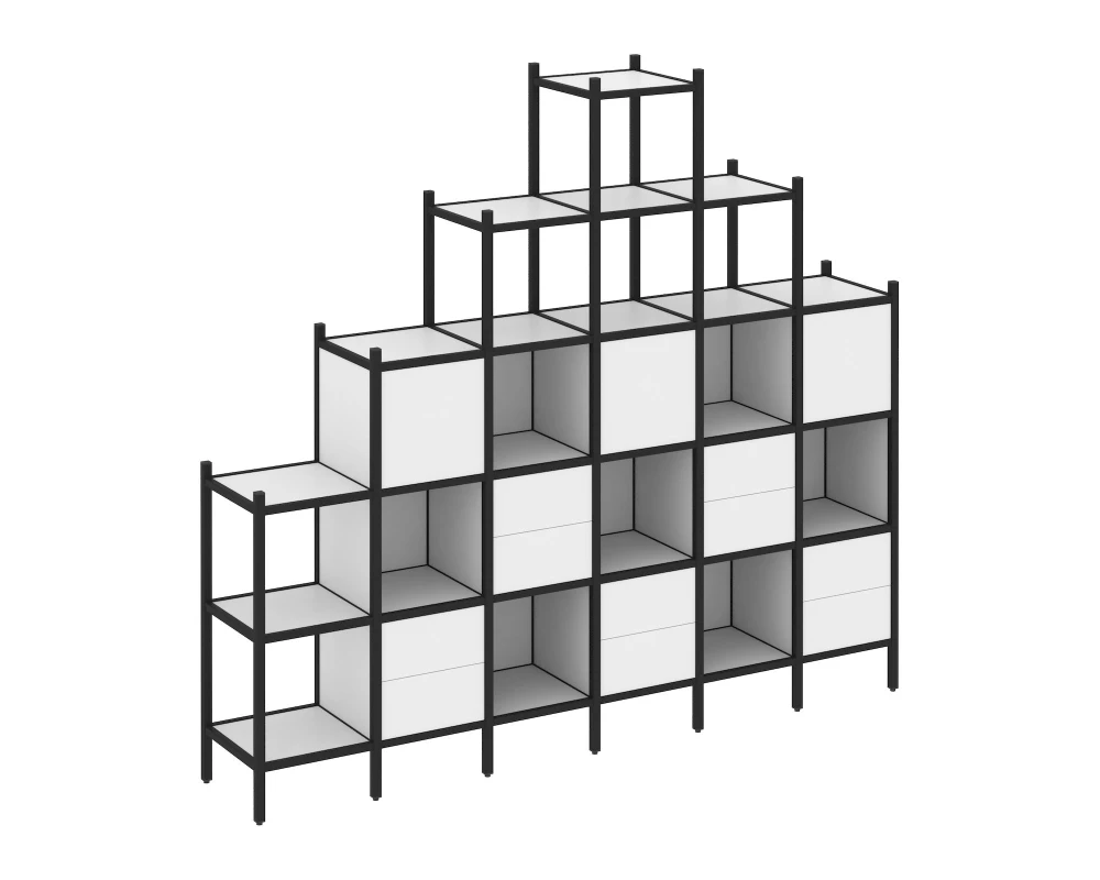 Прямой стеллаж L-24 2526x446x2280 Лофт / Loft