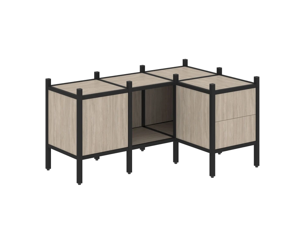 Угловой внутренний стеллаж L-26 1278x862x636 Лофт / Loft