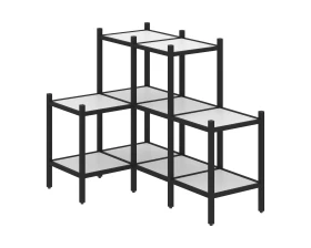 Угловой внутренний стеллаж L-37 862x1278x1047 Лофт / Loft images