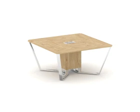 Стол переговорный квадратный ЛДСП/нерж. сталь 1600x1600x750 Стил Мит / Steel Meet images