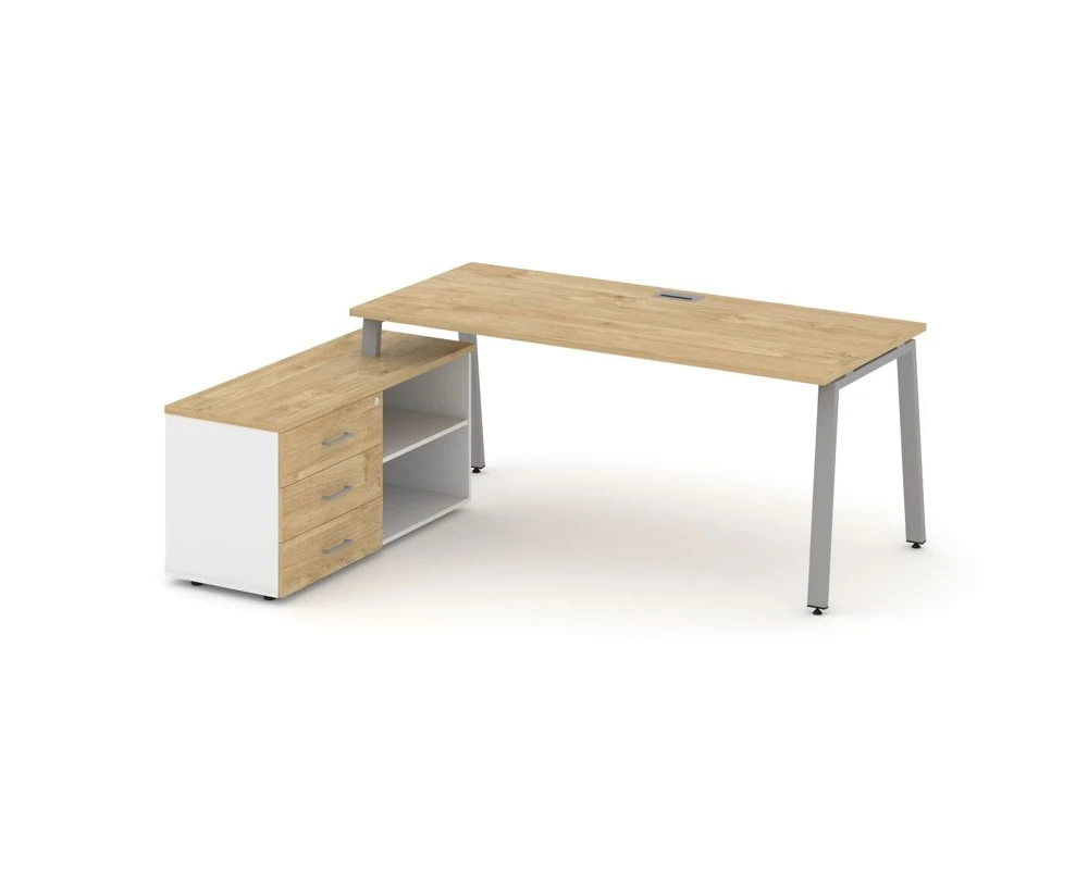 Стол письменный с греденцией левой на А-образном каркасе 1780x1580x750 Стайл Проджект Директ / Style Project Direct