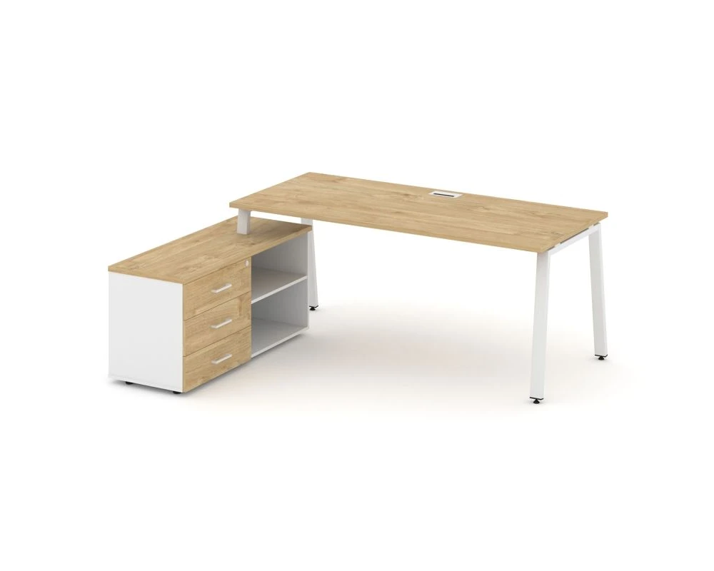 Стол письменный с греденцией левой на А-образном каркасе 1780x1580x750 Стайл Проджект Директ / Style Project Direct