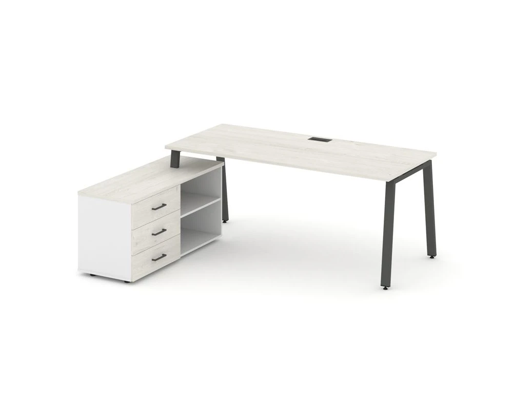 Стол письменный с греденцией левой на А-образном каркасе 1780x1580x750 Стайл Проджект Директ / Style Project Direct