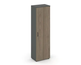 Гардероб узкий неглуб. с полкой и выдвижной штангой 600x400x1982 зад. стенка HDF Стайл Проджект / Style Project images