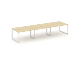 Стол переговорный на О-образном каркасе 60 мм с лючком 4410x1180x750 Стайл Проджект / Style Project images