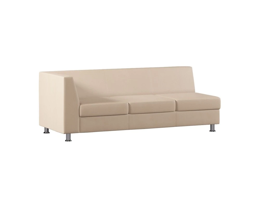 Модуль Everprof Монро / Monro с подлокотником трехместный правый Экокожа, Бежевый