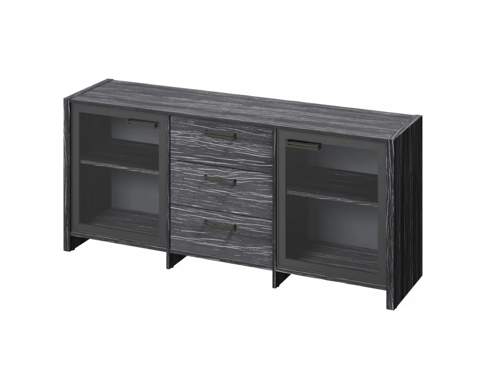 Тумба с 2 дверьми в алюминевом профиле и 3 ящиками Фестус / Festus